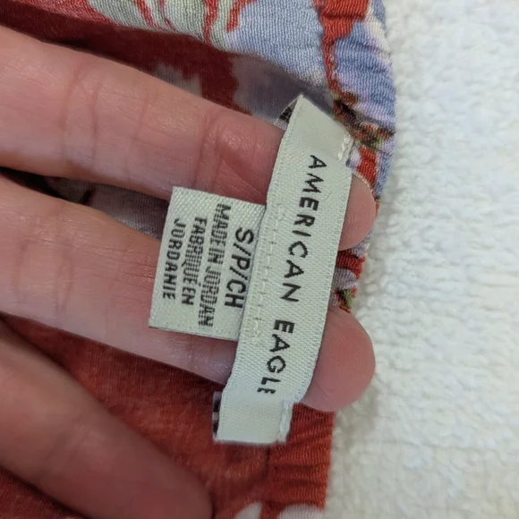 American Eagle Small Floral Tie-Front Crop Top Teen Tween Fall Summer School EUC - Picture 3 of 6